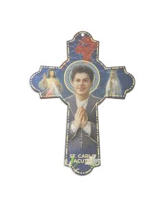 Saint Carlo Acutis Wooden Wall Cross