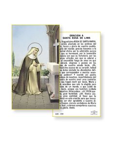 Saint Rose of Lima Holy Card in Spanish