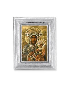 3 3/4" x 4 1/2" Silver Frame with a Our Lady of Czestochowa Print-P65