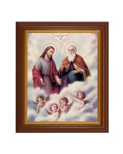 10 1/2" x 12 1/2" Walnut Finish Beveled Frame with 8" x 10" The Trinity Textured Art