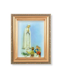 5.5" x 7" Antique Gold Frame with an Our Lady of Fatima Print