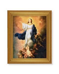 10" x 12" Gold Leaf Finish Beveled Frame with 8" x 10" Immaculate Conception Textured Art