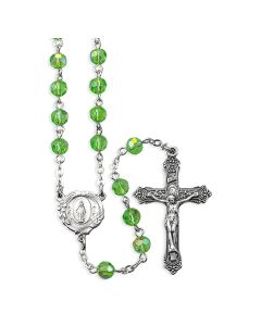 Crystolite Aurora Borealis Bead Rosary, Boxed