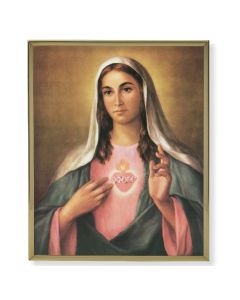 11" x 14" Gold Plaque Frame with a La Fuente: Immaculate Heart of Mary Print
