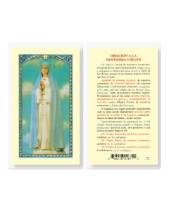 Oracion A La Santisma Virgen Holy Card