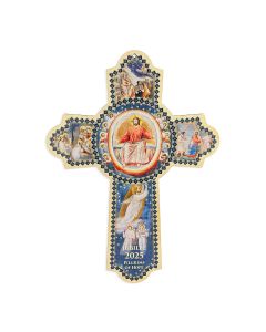 9.5" Wooden Jubilee Year Pilgrims of Hope Wall Cross