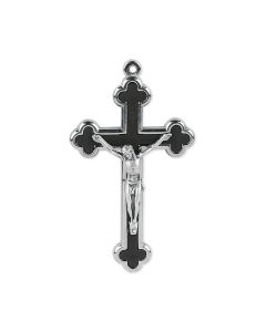 3 3/4" Cloverleaf Crucifix with Black Inlay