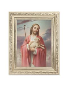 8.25" x 10.25" Silver Ornate Frame with a 6" x 8" Good Shepherd Print