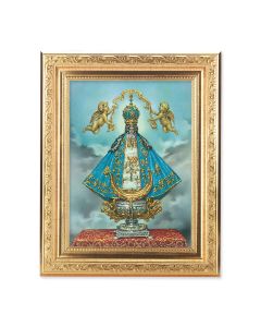 8 1/4" x 10 1/4" Gold Ornate Frame with a 6" x 8" Virgen de San Juan Print