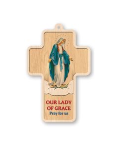 Our Lady of Grace Laser Cut Wood Cross