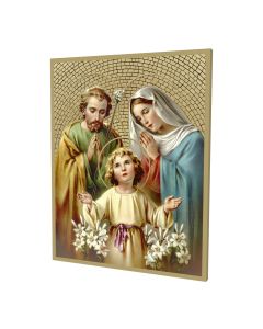 8" x 10" Gold Foil Mosaic Plaque of The Holy Family