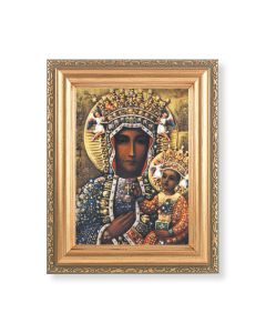 5.5" x 7" Antique Gold Frame with an Our Lady of Czestochowa Print