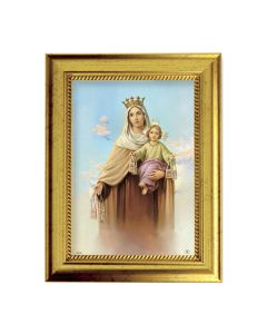 6 3/4" X 8 3/4" Gold Leaf Finish Frame with 5" X 7" Our Lady of Mount Carmel Textured Art