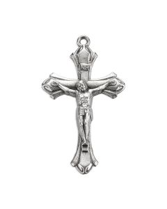 2" Antiqued Silver Oxidized Flared Crucifix
