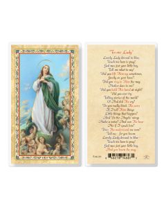 Lovely Lady Dressed in Blue Laminated Holy Card. Inc. of 25