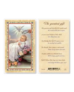Baby's Baptismal Holy Card Laminated Holy Card. Inc. of 25