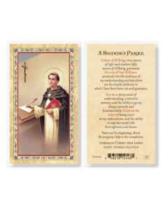Students Prayer - St. Thomas Laminated Holy Card. Inc. of 25