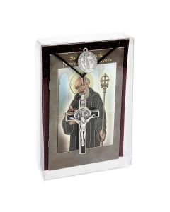 Saint Benedict Cross on a Black Cord with a Jubilee Medal Boxed