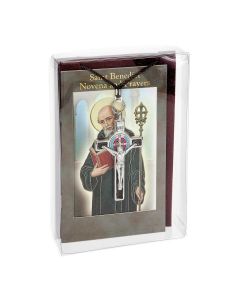 3 1/4" Saint Benedict Brown Epoxied Cross on 30" Cord