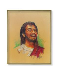 11" x 14" Gold Plaque Frame with a Segura: Laughing Jesus Print