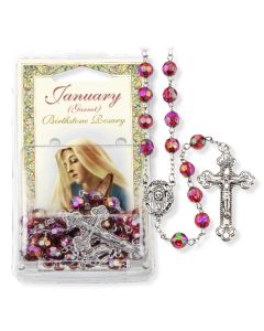 January Garnet Birthstone Rosary-P65