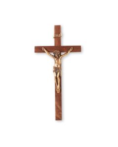 9" Walnut Cross with Museum Gold Tone Corpus