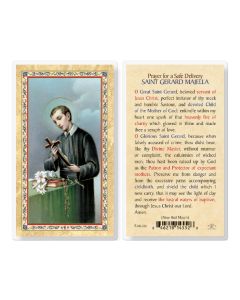 St Gerard - Prayer Safe Delivery Laminated Holy Card. Inc. of 25