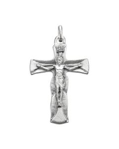 2" Silver Oxidized Christ Risen Crucifix