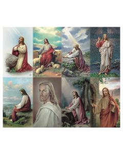 Assorted Pictures of Jesus Eight-Up Micro Perforated Holy Cards