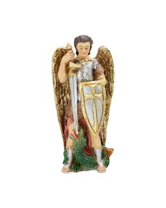 4" Cold Cast Resin Hand Painted Statue of Saint Michael Defender of Glory in a Deluxe Window Box-P65