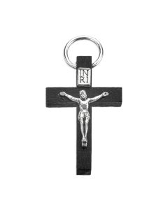 1 1/4" Black Wood Crucifix