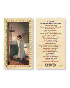 Prayer For Those Who Live Alone Laminated Holy Card. Inc. of 25