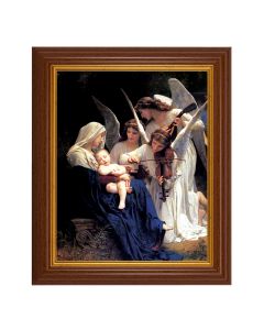 10 1/2" x 12 1/2" Walnut Finish Beveled Frame with 8" x 10" Bouguereau: Heavenly Melody Textured Art