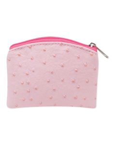 Pink Ostrich Skin Rosary Pouch-P65