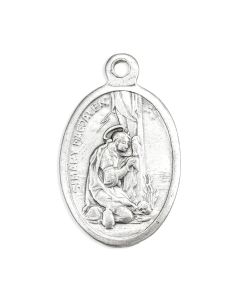1" Oval Antiqued Silver Oxidized Saint Mary Magdalene Medal