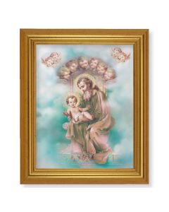 10" x 12" Gold Leaf Finish Beveled Frame with 8" x 10" St. Joseph Textured Art