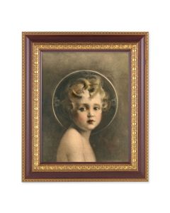 11 1/2" x 13 1/2" Cherry Frame with Gold Trim with an 8" x 10" Chambers: Light of the World Print