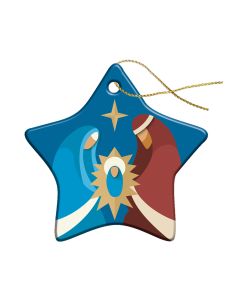 3" x 3" Star Shaped Resin Holy Family Ornament