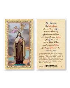 St. Therese - Pick Me A Rose Laminated Holy Card. Inc. of 25