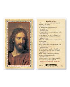Jesus Help Me - Head of Christ Laminated Holy Card. Inc. of 25