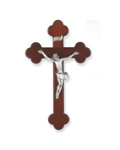 10" Walnut Cross with an Italian Silver Finish Corpus