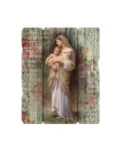 7 1/2" x 9" Divine Innocence Vintage Wood Plaque