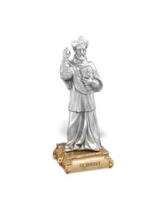 4 1/2" Pewter Saint Robert Statue, Gift Boxed-P65