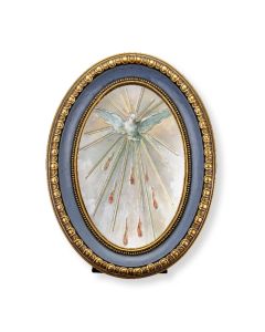 5 1/2" x 7 1/2" Oval Gold-Leaf Frame with a Holy Spirit Print-P65