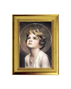 6 3/4" X 8 3/4" Gold Leaf Finish Frame with 5" X 7" Chambers: Divine Innocence Textured Art