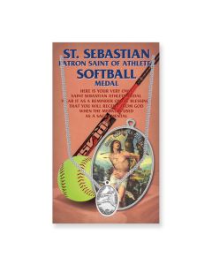 Oval Saint Sebastian Womens Softball Medal on a 18" Chain