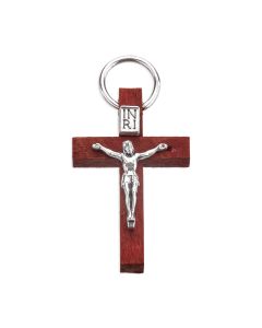 1 1/4" Maroon Wood Crucifix
