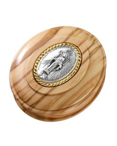 Miraculous Medal Olive Wood Keepsake Box