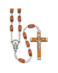 Brown Boxwood Bead Rosary