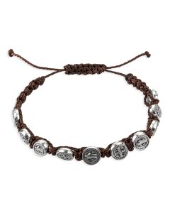St. Benedict Blessed Bead Cord Bracelet with Saint Benedict Medal